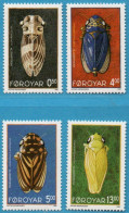 Faroyar Faeroër 1995 Cicades 4 Values MNH Ulopa, Streptanuis, Anoscopus, Macrosteles - Otros & Sin Clasificación