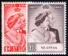St Lucia 1948 Silver Wedding Lightly Mounted Mint. - Ste Lucie (...-1978)