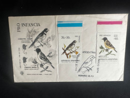 C) 1974. ARGENTINA. FDC. PRO CHILDREN.  DOUBLE STAMPS OF BIRDS OF THE NATION. XF - Argentinien