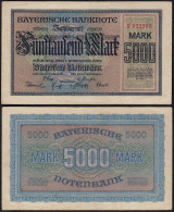 Bayern - Bavaria - 5000 Mark Banknote Notenbank Notgeld 1-12-1922 VF   (14834 - Autres & Non Classés