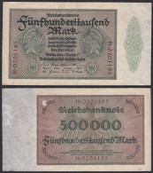 Reichsbanknote - 500000 500.000 Mark 1923 Ros. 87a  F Pick 88a  (19661 - Sonstige & Ohne Zuordnung