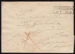 SACHSEN 1853 Umschlag Langensalza-Wangenheim/Gotha Taxe  (15970 - Other & Unclassified