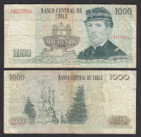 CHILE - 1000 Pesos Banknote 1996 Pick 154f F- (4-) Prefix FB (28976 - Andere - Amerika