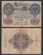 Reichsbanknote 20 Mark 1906 Ro 24a Pick 25 UDR X Serie A - VG (5)     (29133 - Other & Unclassified