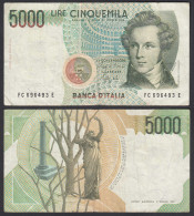 Italien - Italy 5000 Lire Banknote 1985 Pick 111b VF (3)     (29161 - Andere & Zonder Classificatie