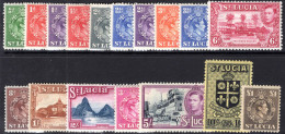 St Lucia 1938-48 Set Lightly Mounted Mint. - Ste Lucie (...-1978)