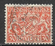 GERMANIA ANTICHI STATI BAYERN 1916-20  SERVIZIO STEMMA  UNIF. 23  USATO VF - Used