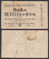 Westfalen - Hamm 10 Milliarden Mark Notgeld 1923 Stark Gebraucht   (30014 - Sonstige & Ohne Zuordnung