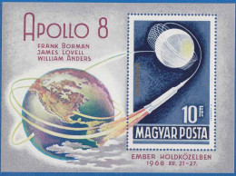 Ungarn - Hungary 1968 Mi. Block 68 A Postfrisch Apollo 8   (c151 - Altri & Non Classificati
