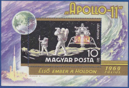 Ungarn - Hungary 1969 Mi. Block 72 A Postfrisch Apollo 11 Mondlandung   (c153 - Sonstige & Ohne Zuordnung