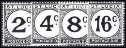 St Lucia 1949-52 Postage Due Set Chalky Paper Lightly Mounted Mint. - Ste Lucie (...-1978)
