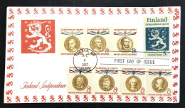 UNITED STATES, Uncirculated FDC, « Finland », « Garibaldi », « Ghandi », « José San Martin », 1967 - Lettres & Documents