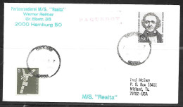 1987 Paquebot Cover, Germany Stamps Mailed In King's Lynn, Norfolk, UK - Cartas & Documentos