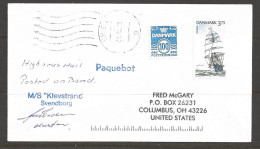 1996 Paquebot Cover, Denmark Stamps Used In Skien, Norway - Briefe U. Dokumente