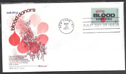 USA FDC Fleetwood Cachet, 6 Cents 1971 Give Blood - 1971-1980