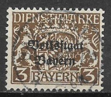 GERMANIA ANTICHI STATI BAYERN 1919  SERVIZIO STEMMA  SOPRASTAMPATA UNIF. 30   USATO VF - Oblitérés