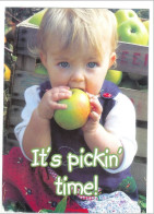 Ohio, Pataskala, Lynd Apple Farm, Cute Child Eating Apple, Mailed - Sonstige & Ohne Zuordnung