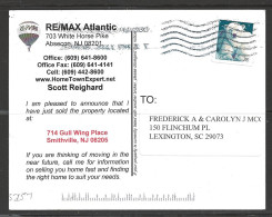 2010 28 Cents Polar Bear Used On Post Card, Absecon NJ - Brieven En Documenten