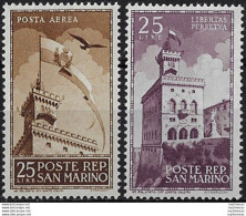 1945 San Marino Palazzo Del Governo 2v. MNH Sassone N. 278+A - Sonstige & Ohne Zuordnung