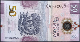 MEXICO $50 ! SERIES CA 6-DEC-2023 ! Galia Bor. Sign. AXOLOTL POLYMER NOTE Mint BU Crisp Read Descr. For Notes - Messico