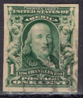 1906 1 Cent Benjamin Franklin, Imperforate, Used (Scott #314) - Usados