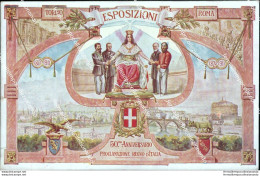 Bv390 Cartolina Commemorativa Proclamazione Regnod'italiaesposizioni Roma Torino - Andere & Zonder Classificatie