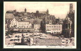 AK Nürnberg, Hauptmarkt Mit Burgpanorama  - Nürnberg