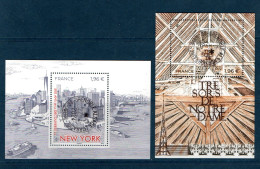 France 2024. Bloc Trésors Notre Dame & New York. Cachet. Rond Gomme D'origine - Souvenir Blocks & Sheetlets