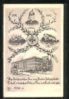 AK Porrait Kaiser Wilhelm I., Gebäudeansichten, Des Reiches Stolzen Bau, Vom Kaiser Fest Gegründet...  - Familias Reales