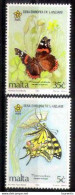 783  Butterflies - Papillons - Malta Yv 893-94 MNH - 1,50 (6) - Farfalle