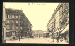 AK Mons, Rue De La Station Et La Gare  - Mons