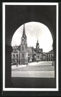 AK Trautenau /Trutnov, Radnice, Namesti, Kostel  - Tchéquie