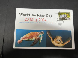 24-2024 (6 Z 7)  23th Of May Is " World Turtle Day " (with Australia Swamp Tortoise Stamp) - Mundo Aquatico
