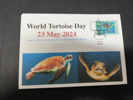 24-2024 (6 Z 7)  23th Of May Is " World Turtle Day " (with Australia Flatback Turtle Stamp) - Vita Acquatica