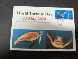 24-2024 (6 Z 7)  23th Of May Is " World Turtle Day " (with Australia Cocos Island Sea Turtle Stamp) - Maritiem Leven