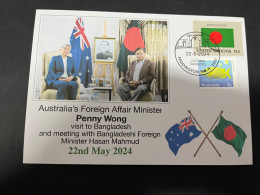 24-5-2024 (6 Z 7)  Penny Wong Visit To Bangladesh (with Bangladesh UN Flag Stamp) - Other & Unclassified