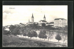 AK Tschaslau / Caslav, Flusspartie Mit Kirchen  - Tchéquie