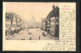 AK Weissenburg A. S., Holzmarkt Mit Geschäften  - Weissenburg