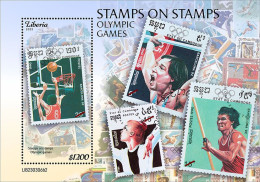 Liberia 2023, Stamps Of Olympic Games, Basketball, Wieightlift, BF - Haltérophilie