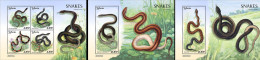 Liberia 2023, Animals, Snakes, 4val In BF+2BF - Slangen