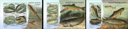 Liberia 2023, Animals, Fishes Of Fresh Water, 4val In BF+2BF - Peces