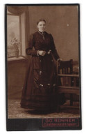 Fotografie Gg. Hemmer, Gunzenhausen, Spitalstr., Portrait Junge Frau Im Prachtvollen Kleid  - Anonyme Personen