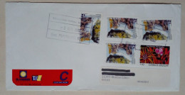 Uruguay - Enveloppe Circulée Avec Timbres Thématiques Paysages (2002) - Uruguay