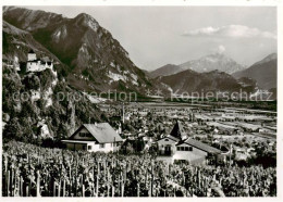 73800136 Vaduz Liechtenstein FL Panorama Mit Schloss Alpen  - Liechtenstein