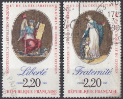 FRANCE - 1989 - Lotto Di 2 Valori Usati: Yvert 2573 E 2575. - Oblitérés
