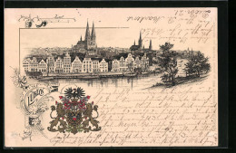 Passepartout-Lithographie Lübeck, An Der Obertrave, Wappen  - Other & Unclassified