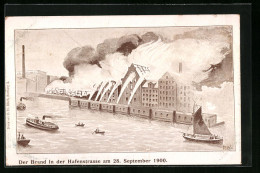 Künstler-AK Hamburg-St. Pauli, Der Brand In Der Hafenstrasse 1900  - Disasters