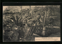 AK Zerstörter Französischer Schützengraben Auf Bau De Sapt  - Oorlog 1914-18