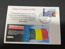 25-5-2024 (6 Z 11) GAZA War - Official Comments From Belgium (for Palestine Recognition) OZ Stamp - Militaria