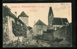 AK Weissenkirchen /Donau, Ortspartie Mit Kirche  - Autres & Non Classés